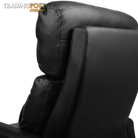 Faux Leather Armchair Recliner - Black