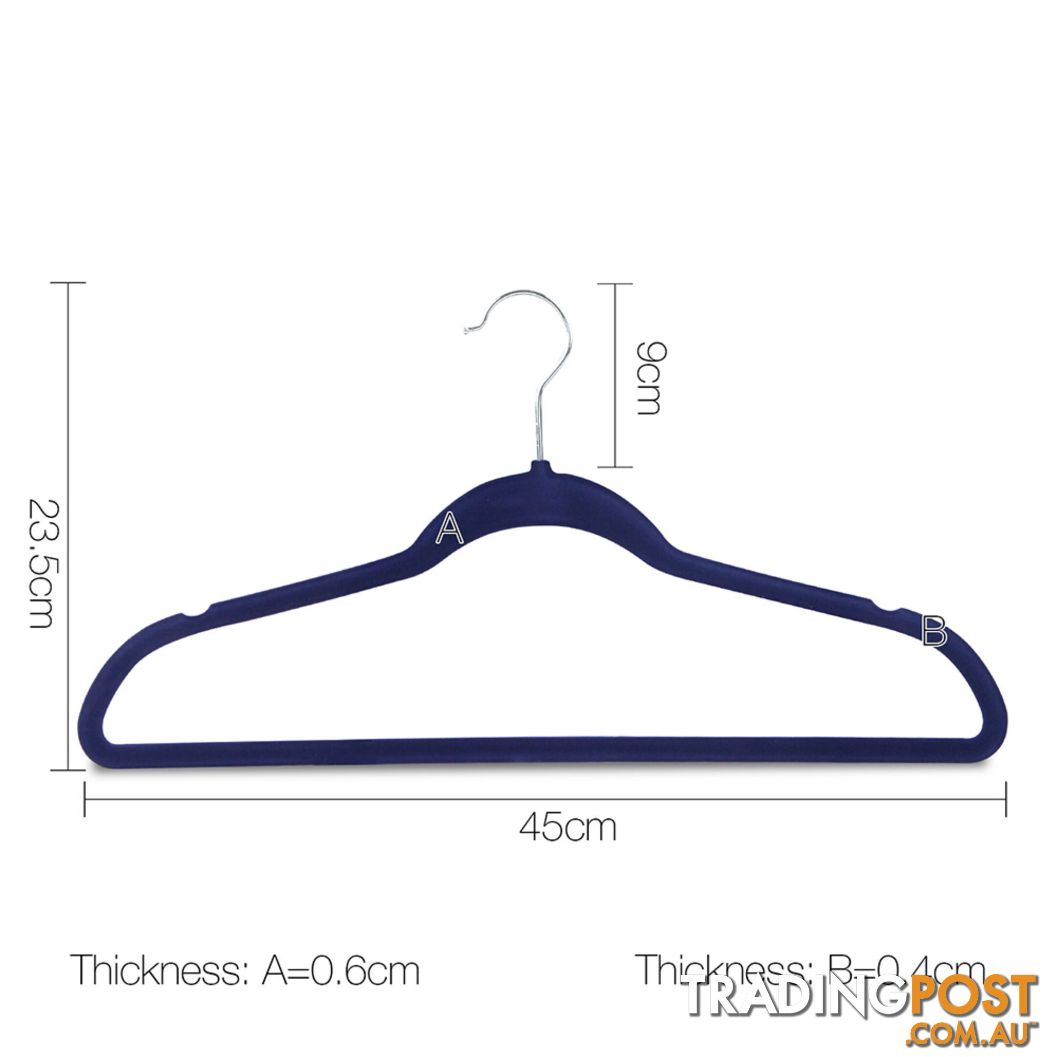 Set of 100 Slim Navy Velvet Hangers