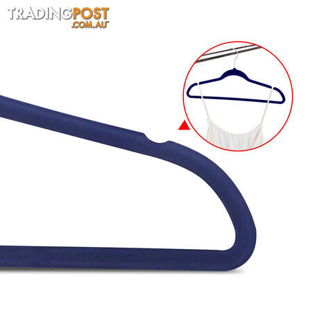 Set of 100 Slim Navy Velvet Hangers