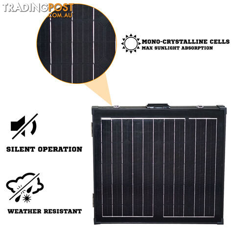 12V 140W Folding Solar Panel Black Silicon MEGAVOLT Mono MPPT Power Charging Kit