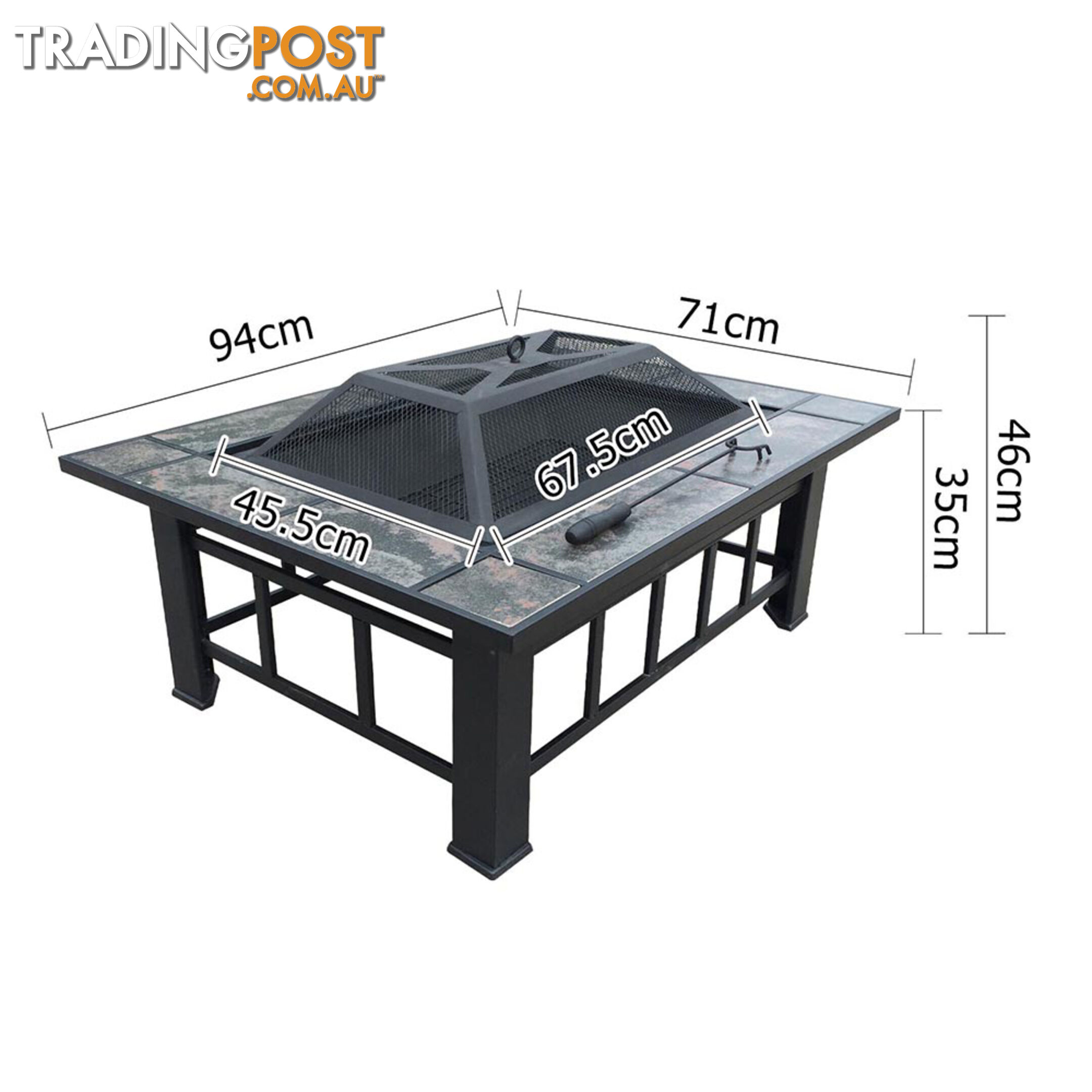 Extra Large 3 In 1 Multifuction Outdoor Fire Pit BBQ Table Grill Fireplace