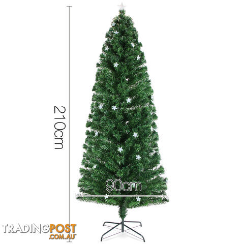 7FT LED Christmas Tree 210CM Xmas Trees Fibre Optic Light Home Decoration Green - photo 2 of 12