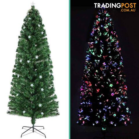 7FT LED Christmas Tree 210CM Xmas Trees Fibre Optic Light Home Decoration Green - photo 5 of 12