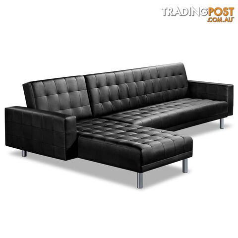 Premium PU Leather Modular Sofa Bed Couch Futon Suite 5 Seater Indoor Lounges
