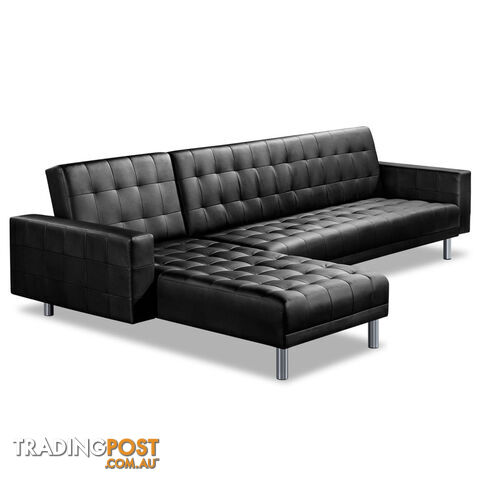 Premium PU Leather Modular Sofa Bed Couch Futon Suite 5 Seater Indoor Lounges