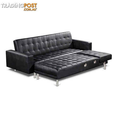 Premium PU Leather Modular Sofa Bed Couch Futon Suite 5 Seater Indoor Lounges