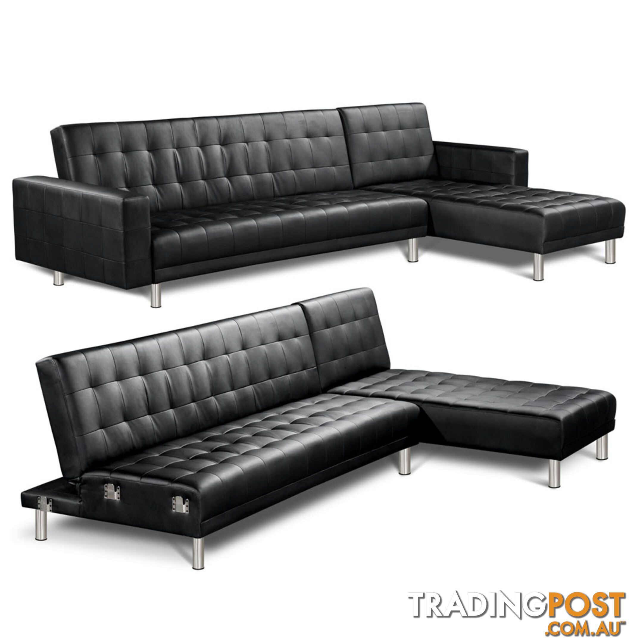 Premium PU Leather Modular Sofa Bed Couch Futon Suite 5 Seater Indoor Lounges