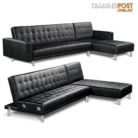 Premium PU Leather Modular Sofa Bed Couch Futon Suite 5 Seater Indoor Lounges