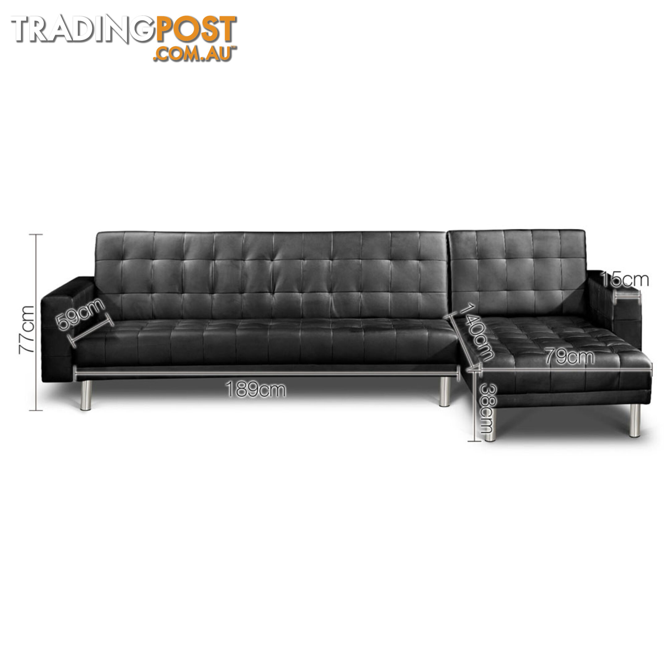 Premium PU Leather Modular Sofa Bed Couch Futon Suite 5 Seater Indoor Lounges