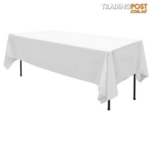 6 Pcs Wedding Table Cloth Rectangle 244cm White