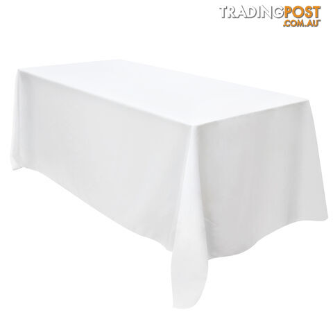 6 Pcs Wedding Table Cloth Rectangle 244cm White