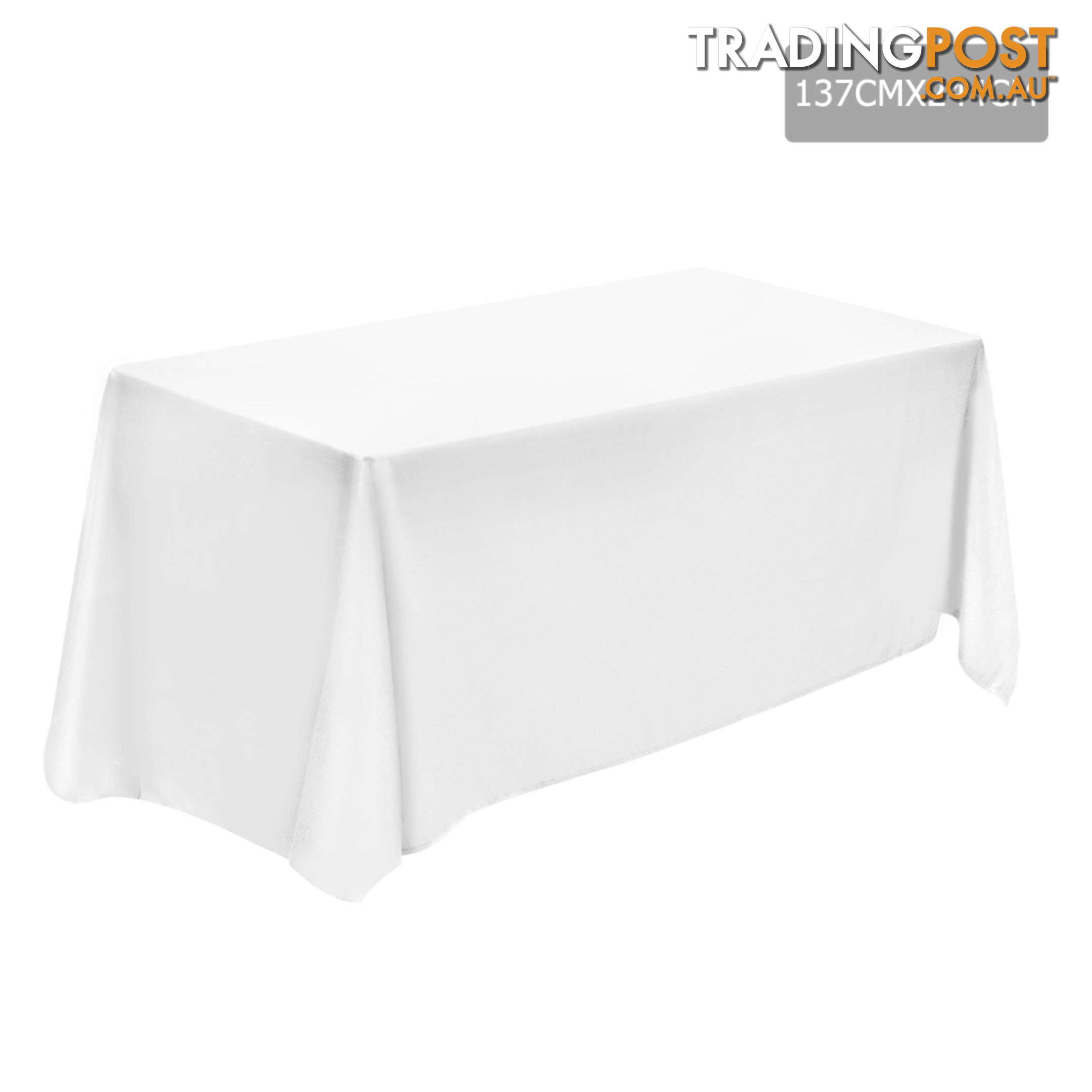 6 Pcs Wedding Table Cloth Rectangle 244cm White