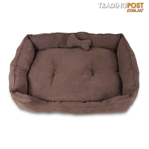 Deluxe Faux Suede Dog Bed Pet Cat Puppy Washable Soft Cushion Mat Basket XLarge