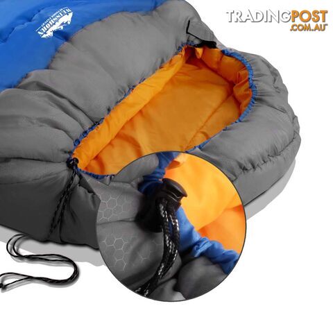 Outdoor Camping Sleeping Bag Winter Pebble Thermal Tent Hiking King Blue -15_C - photo 5 of 9