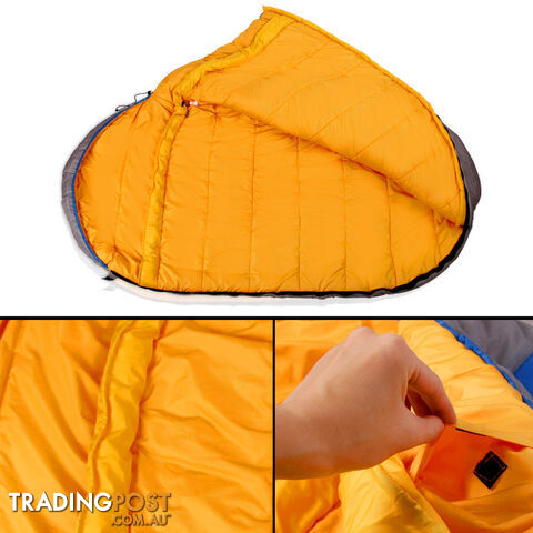 Outdoor Camping Sleeping Bag Winter Pebble Thermal Tent Hiking King Blue -15_C - photo 4 of 9