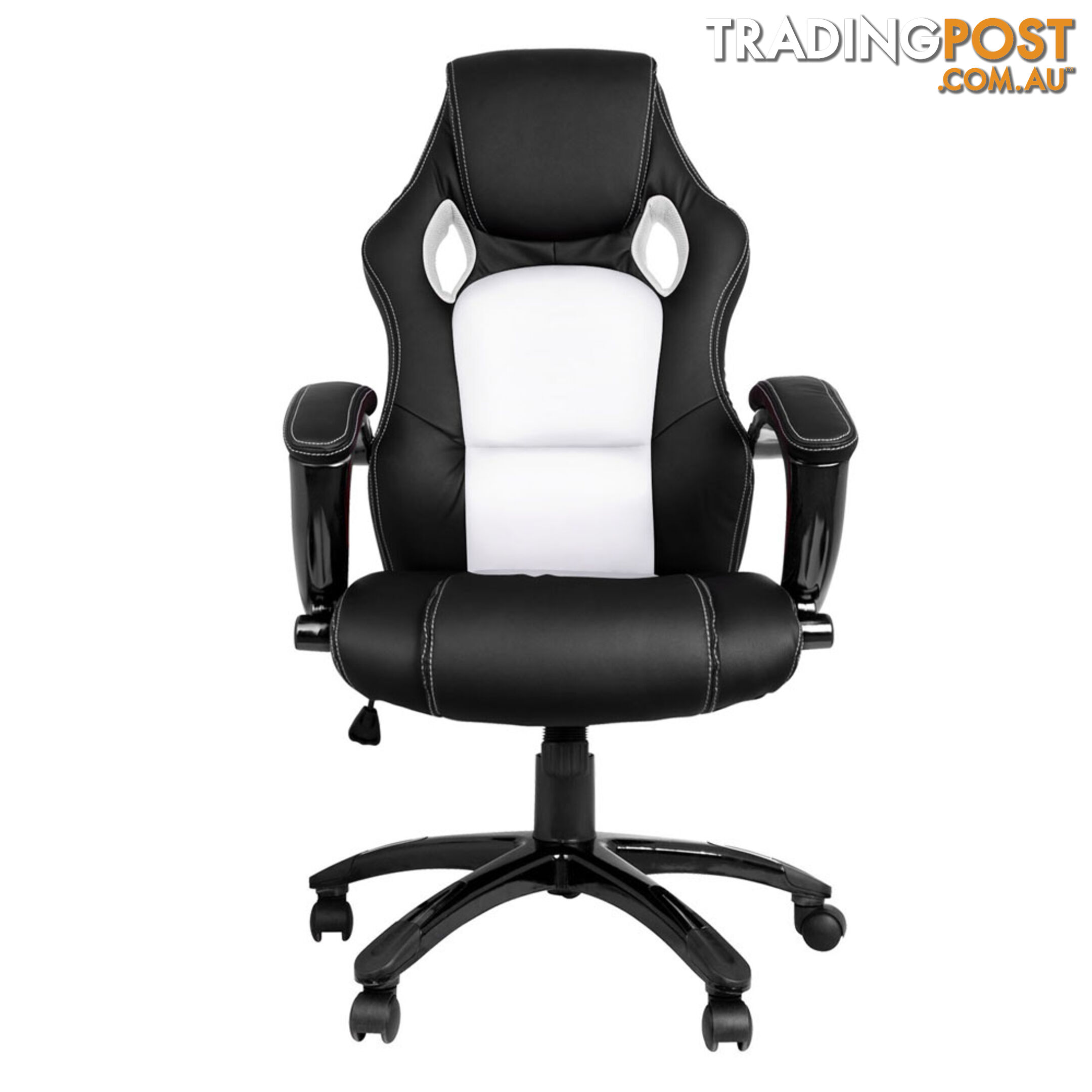 Executive Office Computer Chair PU Leather Racing Sport Gaming Seat Black White