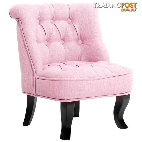 Lorraine Chair French Provincial Kid Fabric Sofa Pastel Pink