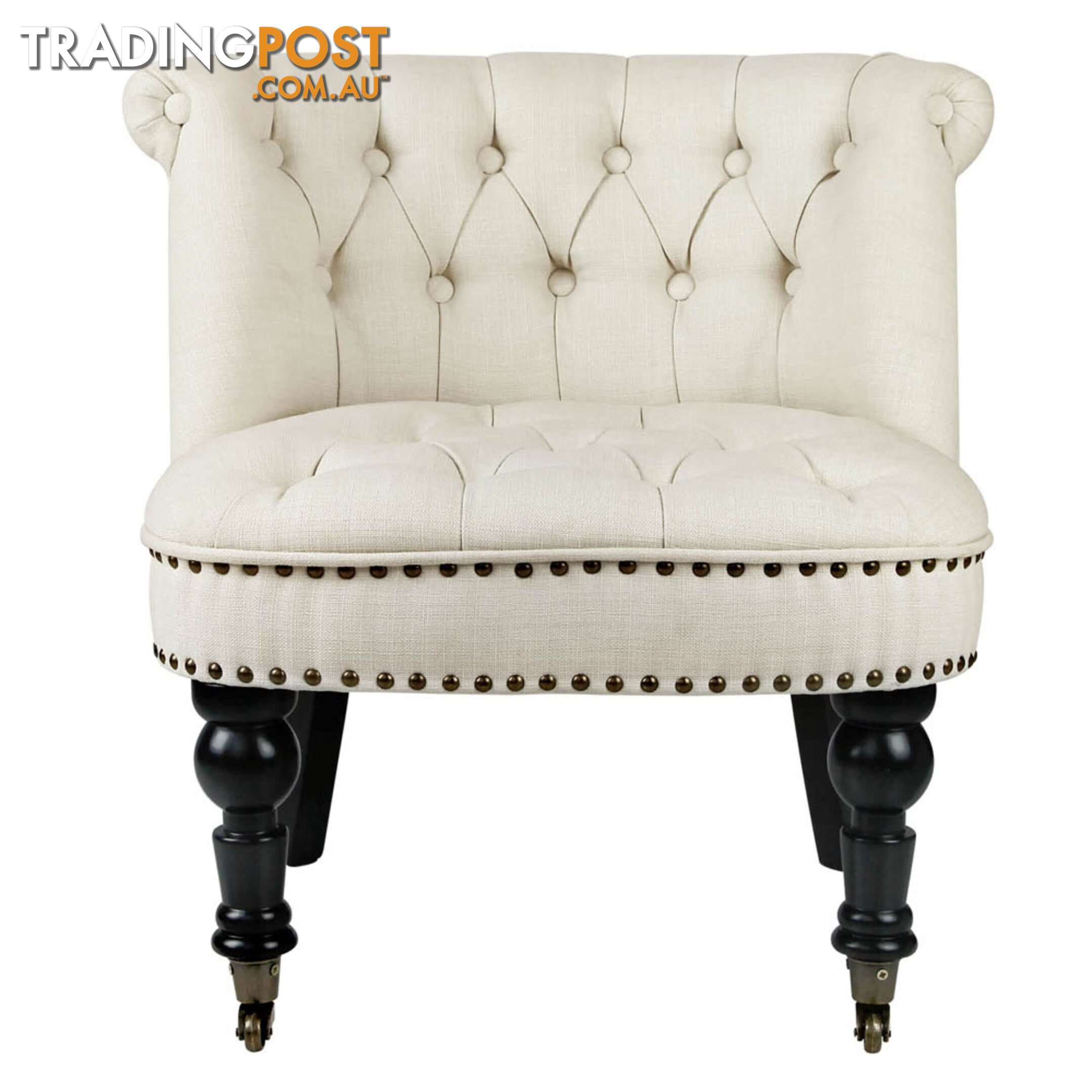 Lorraine Chair French Provincial Linen Fabric Sofa White