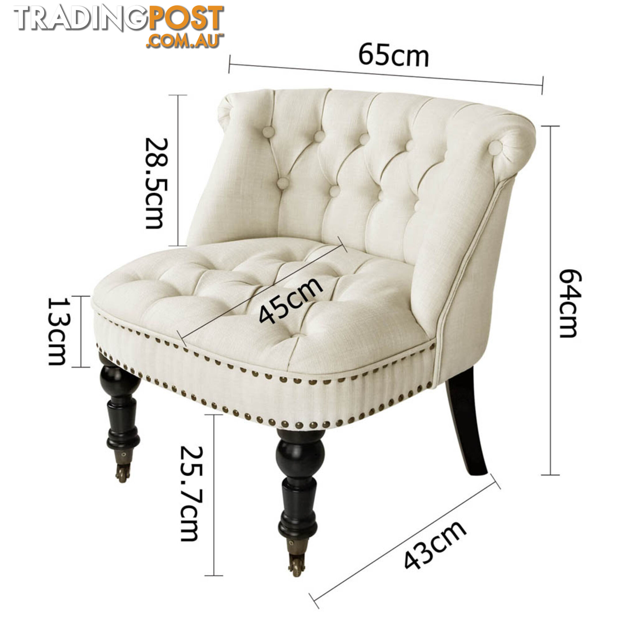 Lorraine Chair French Provincial Linen Fabric Sofa White