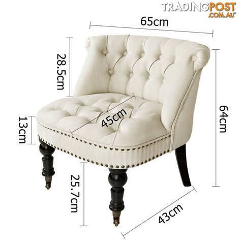 Lorraine Chair French Provincial Linen Fabric Sofa White