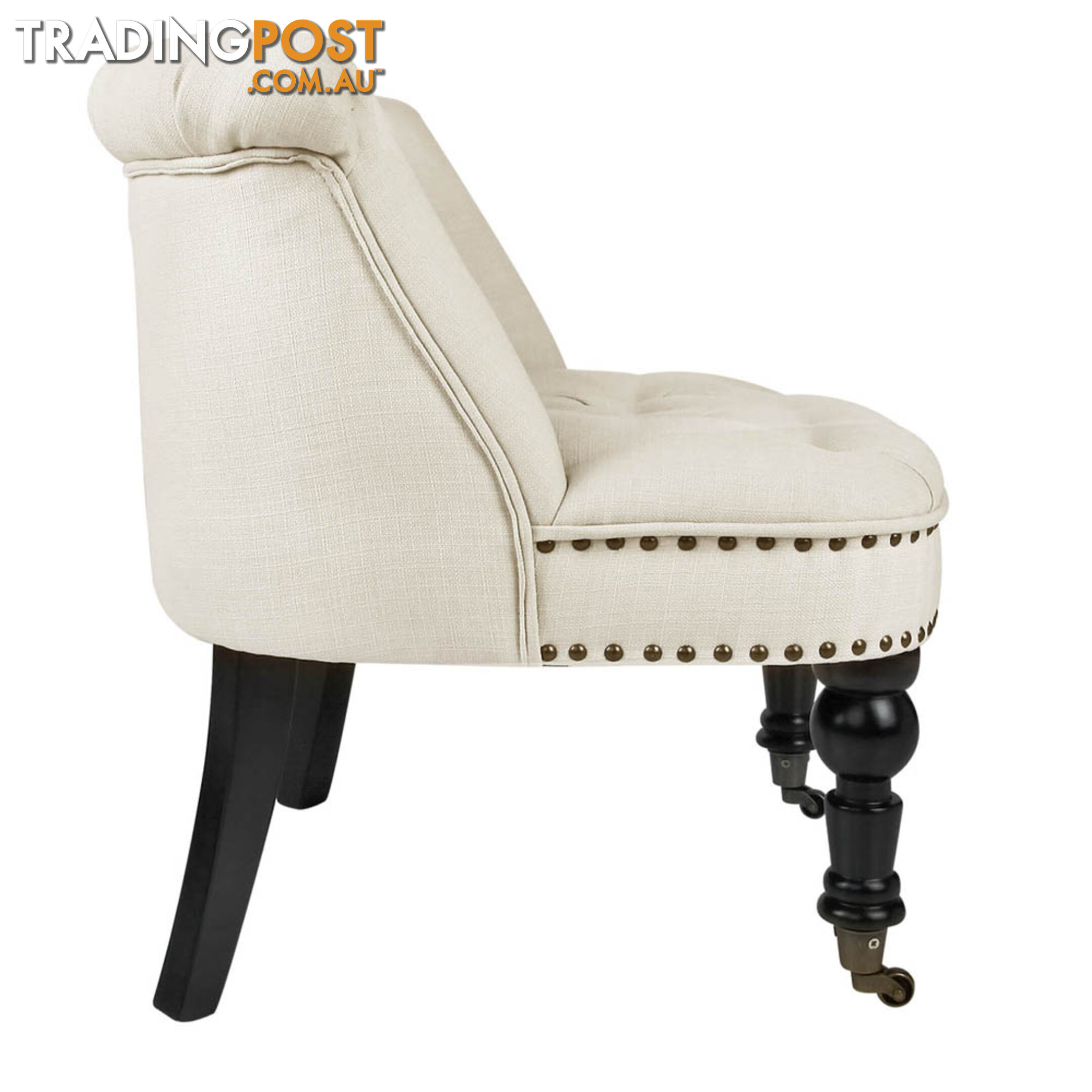 Lorraine Chair French Provincial Linen Fabric Sofa White