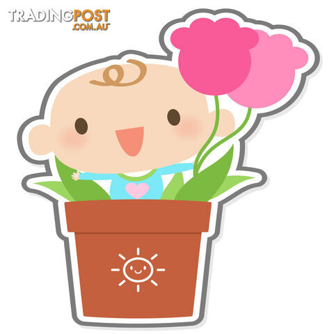 10 X Flowerpot Boy Wall Stickers - Totally Movable