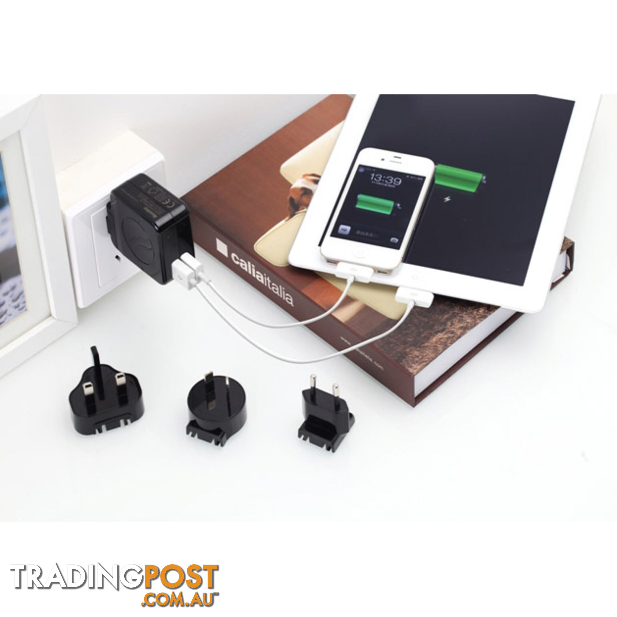 Huntkey TravelMate D204 Multi Plugs USB Wall Charger Adapter 4.2 A US UK EU AU Plugs with Car Charger