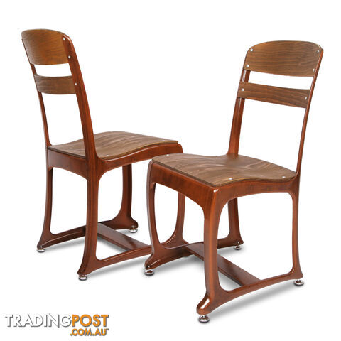 2 x Replica Eton Dining Chairs Vintage Warehouse Industrial Style Chair Copper