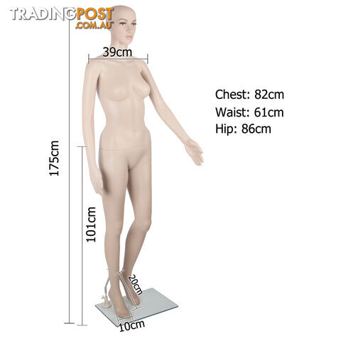 Full Body Female Mannequin Cloth Display Tailor Dressmaker Skin Tone 175cm