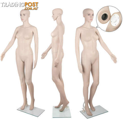 Full Body Female Mannequin Cloth Display Tailor Dressmaker Skin Tone 175cm