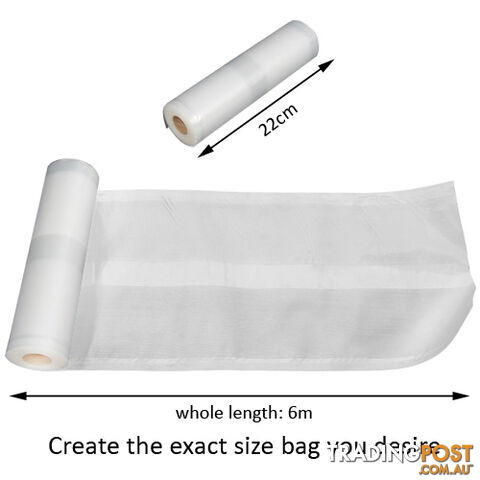 2 x Commercial Vacuum Food Sealer Bag Storage Reusable Heat Rolls 6m x 22cm - photo 2 of 4