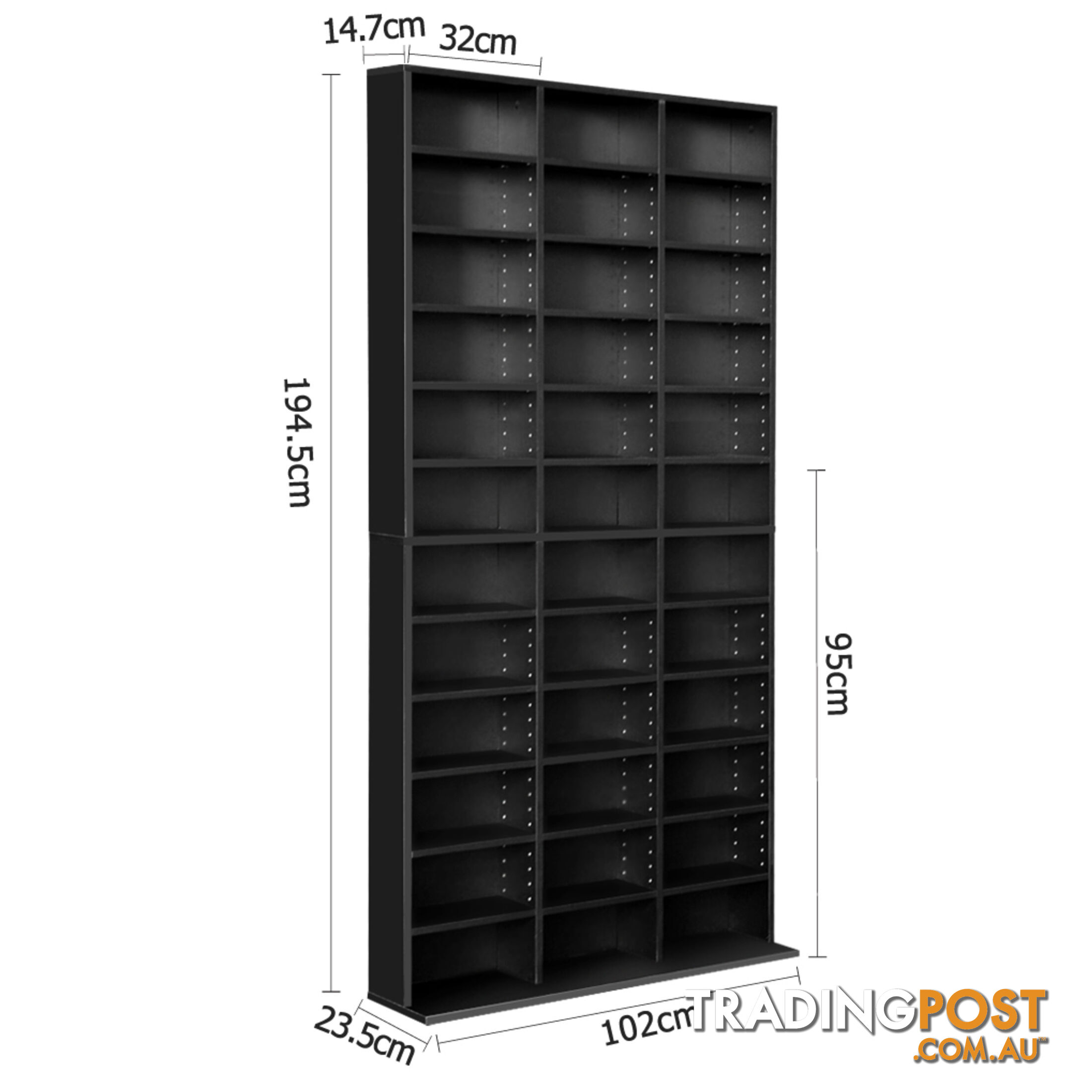 CD DVD Storage Shelf Rack Stand Cupboard Book Unit 528 DVD / 1116 CD Black