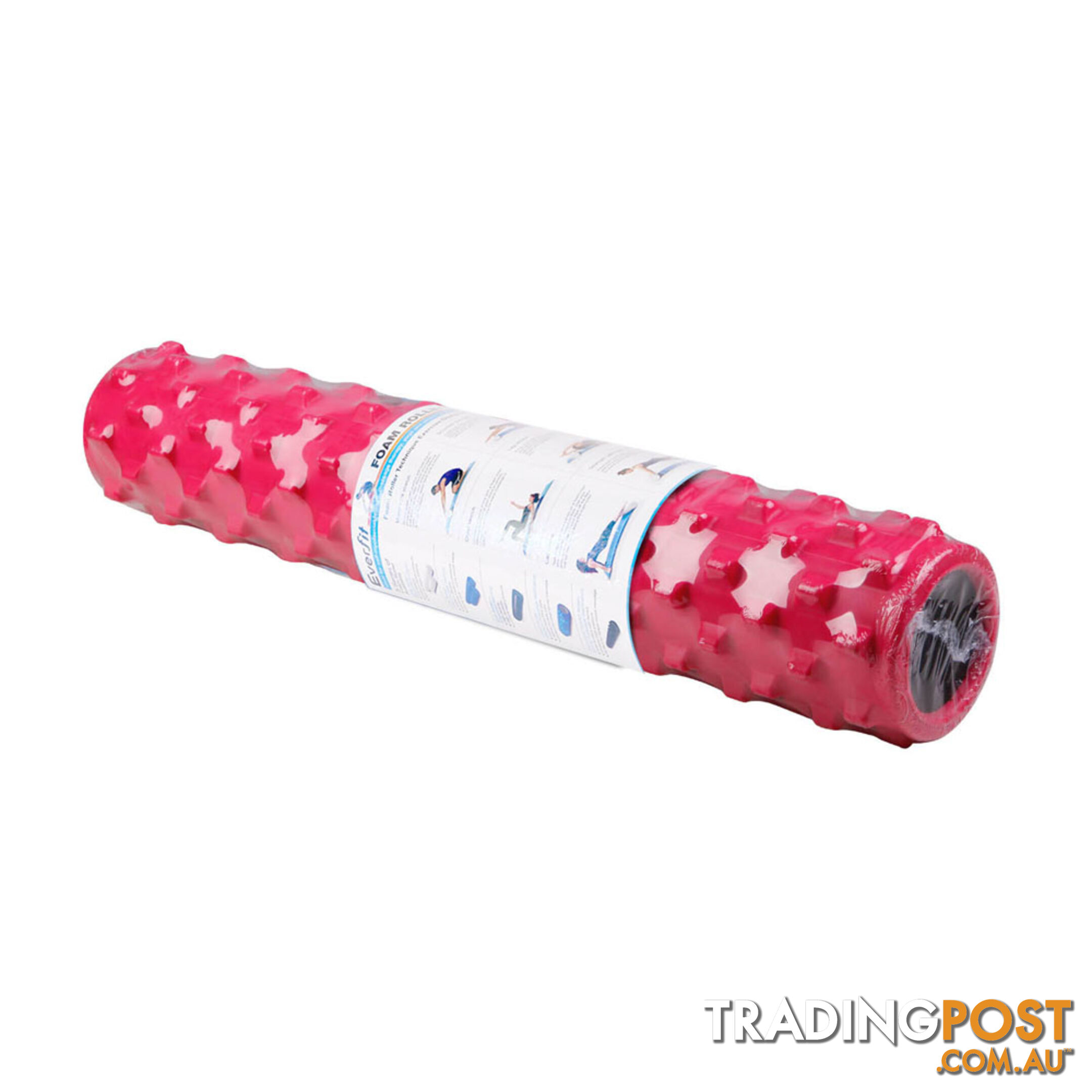 Yoga Gym Pilates EVA Stick Foam Roller Pink 79 x 13cm