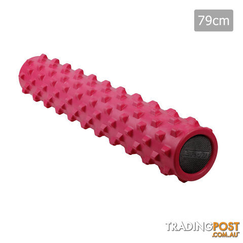 Yoga Gym Pilates EVA Stick Foam Roller Pink 79 x 13cm