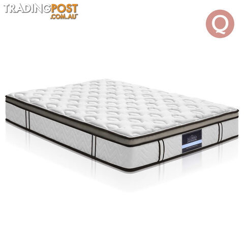 Natural Latex Euro Top Mattress Pocket Spring Back Support Foam Bed Queen Size
