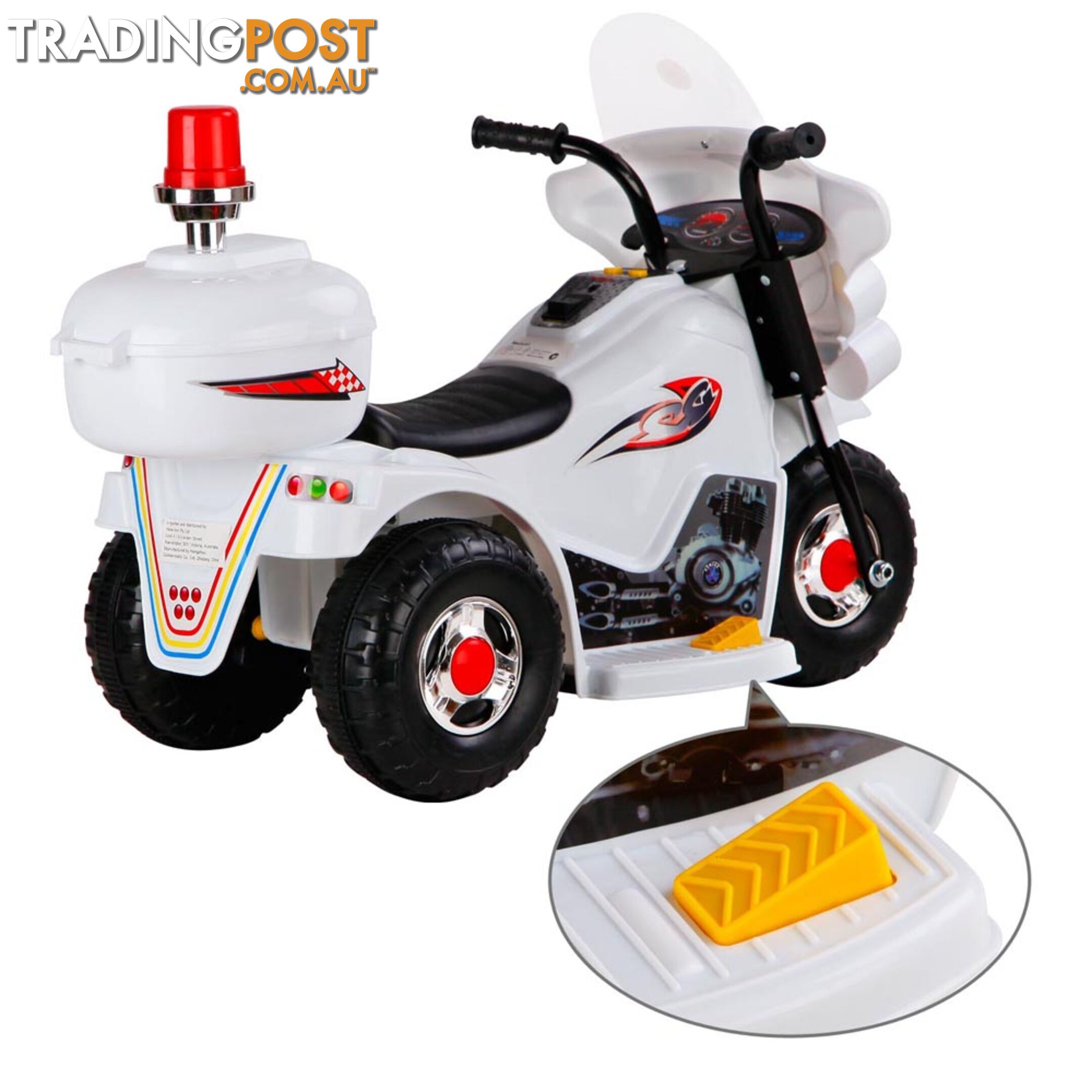 3Wheels Electric Kids Ride on Motorbike Children Trike Motorcycle Toy Bike White