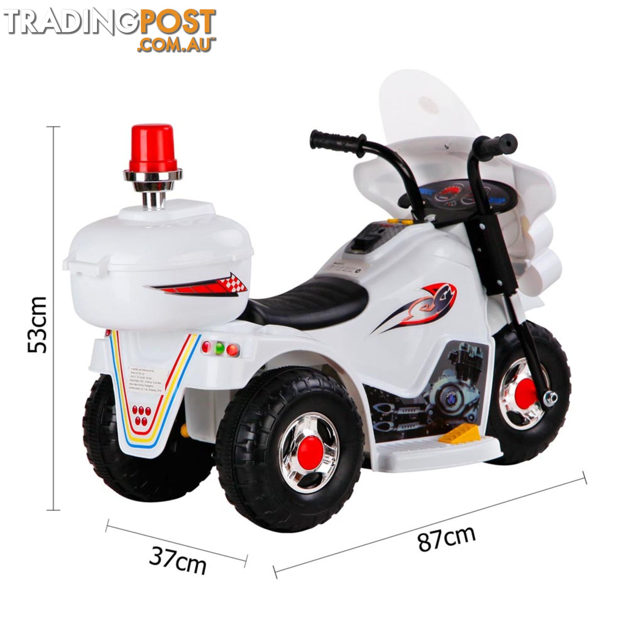 3Wheels Electric Kids Ride on Motorbike Children Trike Motorcycle Toy Bike White