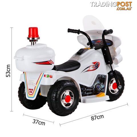 3Wheels Electric Kids Ride on Motorbike Children Trike Motorcycle Toy Bike White