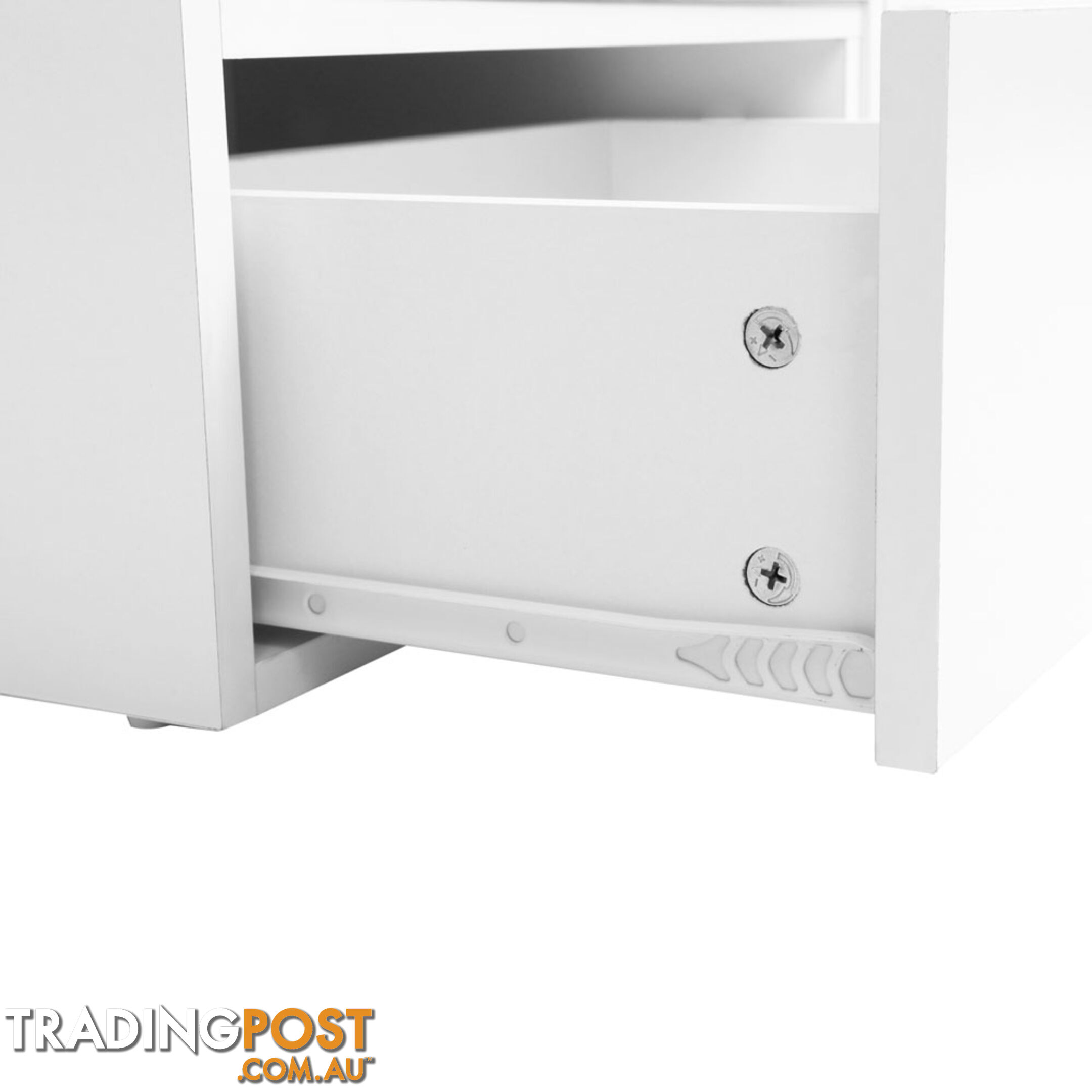 White TV Stand Entertainment Unit Adjustable Cabinet