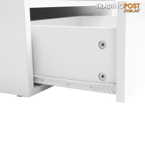 White TV Stand Entertainment Unit Adjustable Cabinet