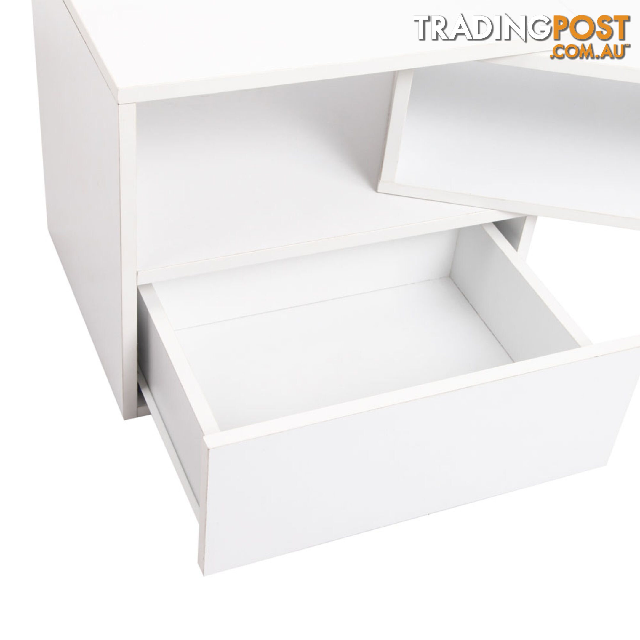 White TV Stand Entertainment Unit Adjustable Cabinet