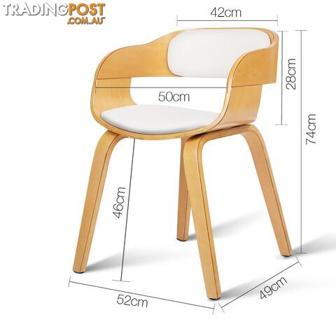 Wooden Silas Dining Chair Kitchen Cafe Bar Smiling Design Natural White