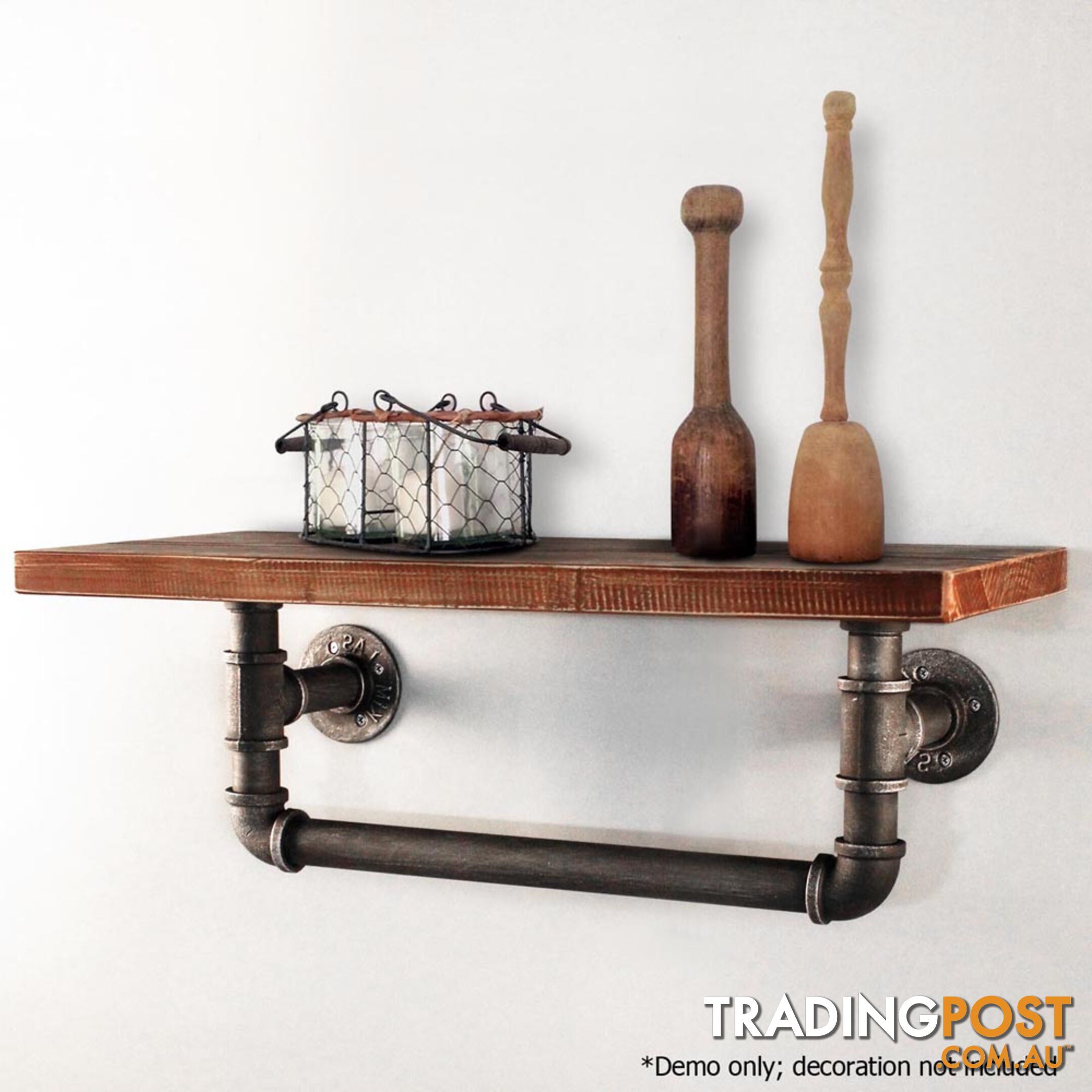 Rustic Industrial DIY Pipe Shelf Vintage Floating Shelves Wall Shelving