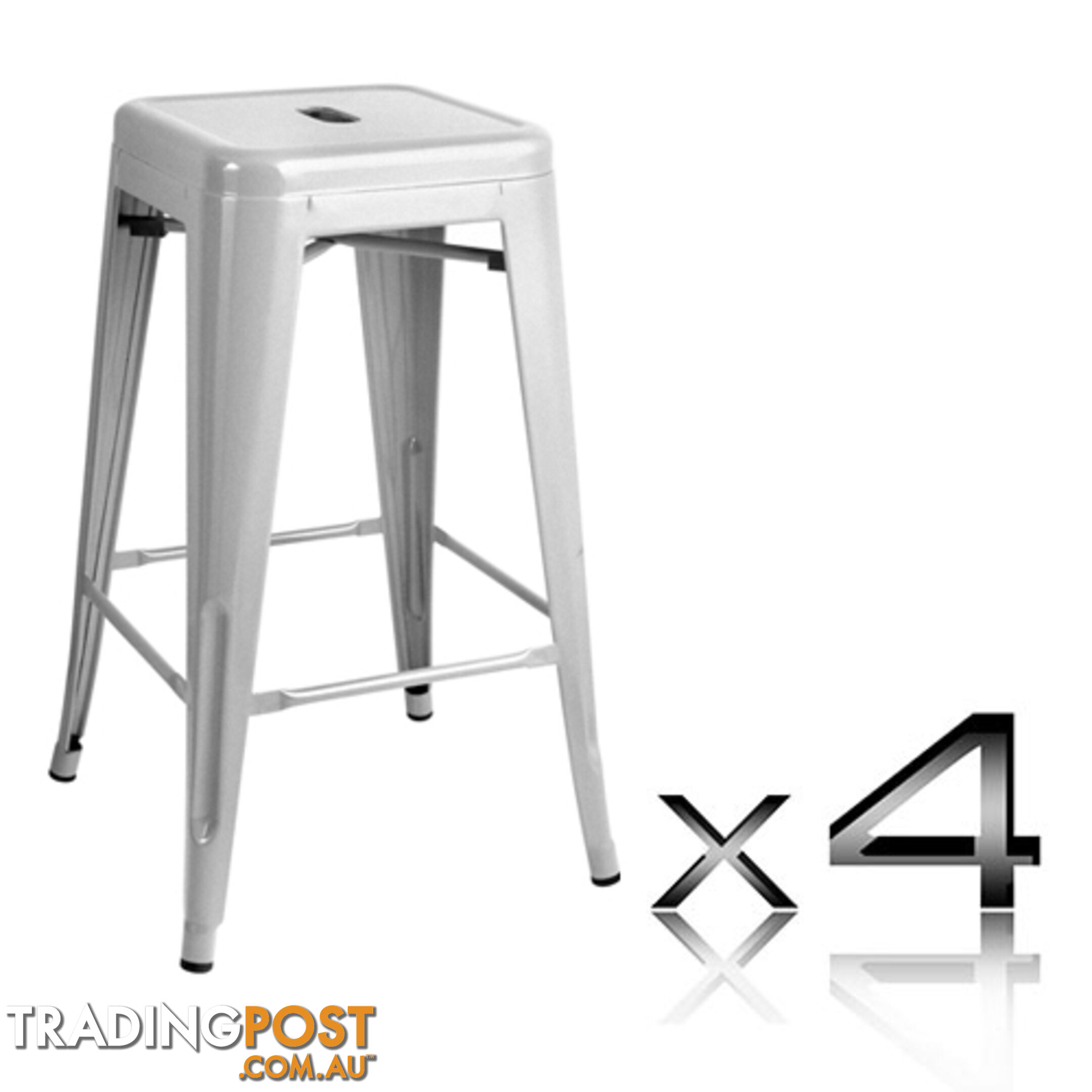 Set of 4 Replica Tolix Kitchen Bar Stool 66cm Metal