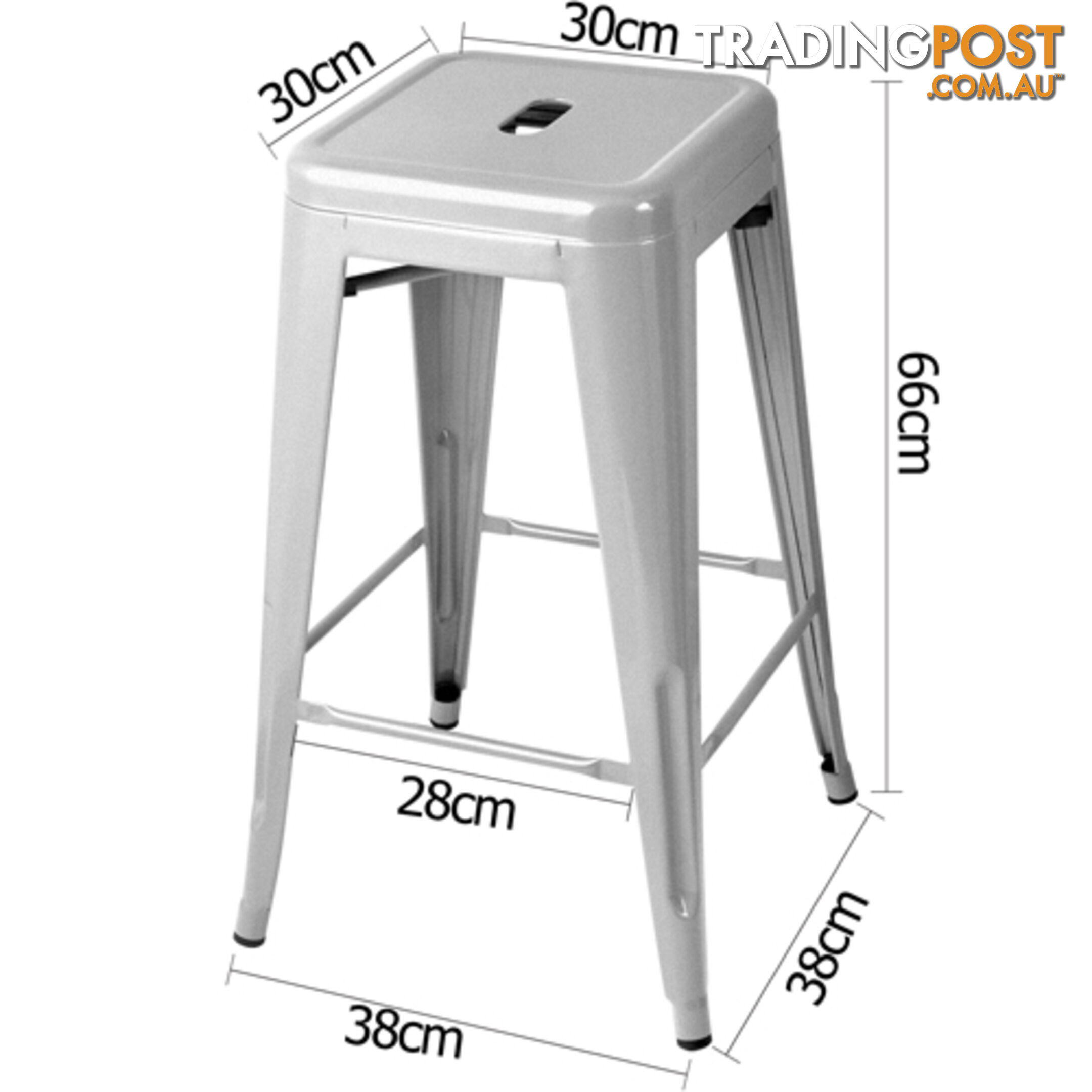 Set of 4 Replica Tolix Kitchen Bar Stool 66cm Metal