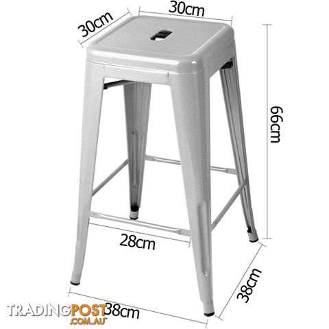 Set of 4 Replica Tolix Kitchen Bar Stool 66cm Metal