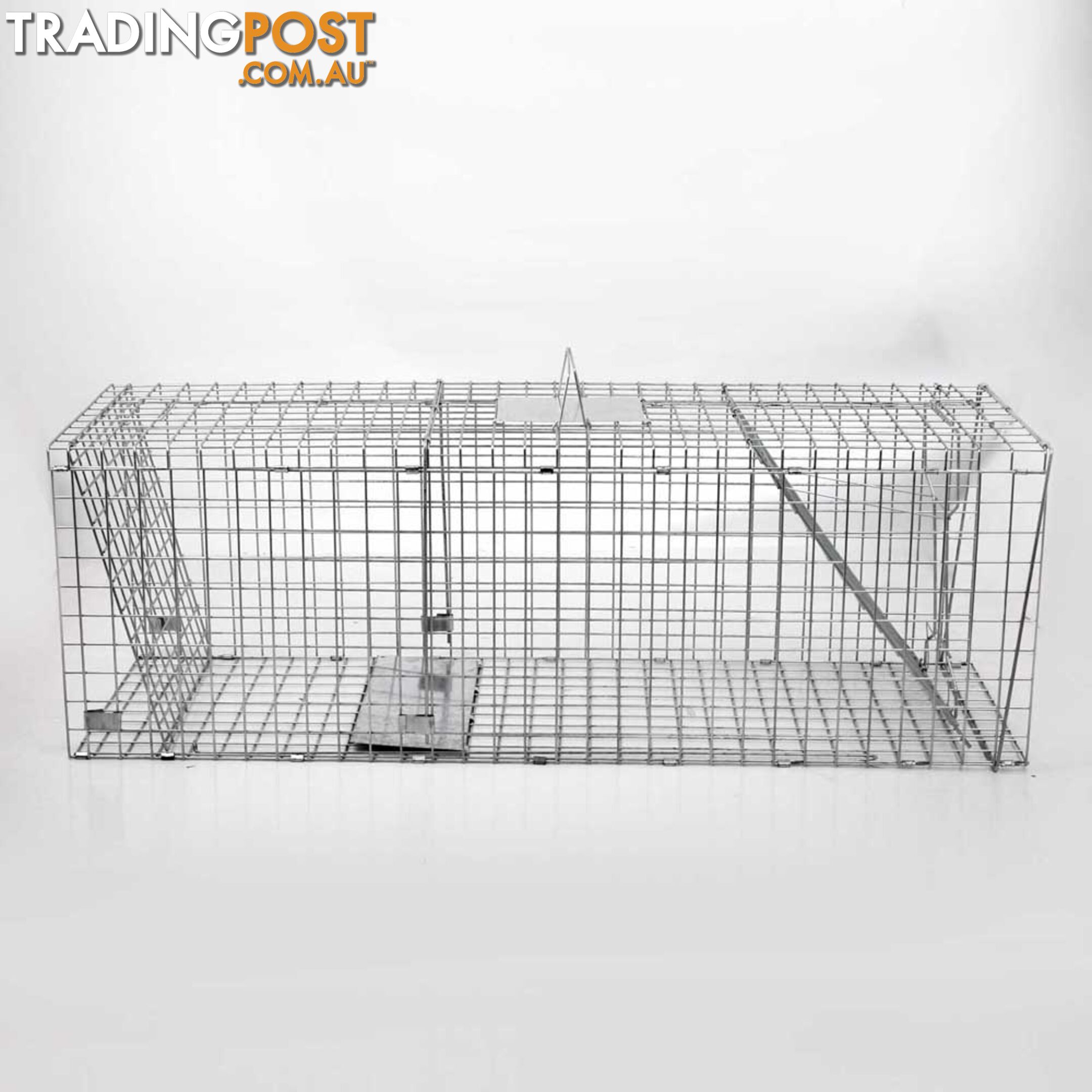 XL Humane Animal Trap Cage Cat Possum Rabbit Fox Koala Hare Catch 130 x 45cm