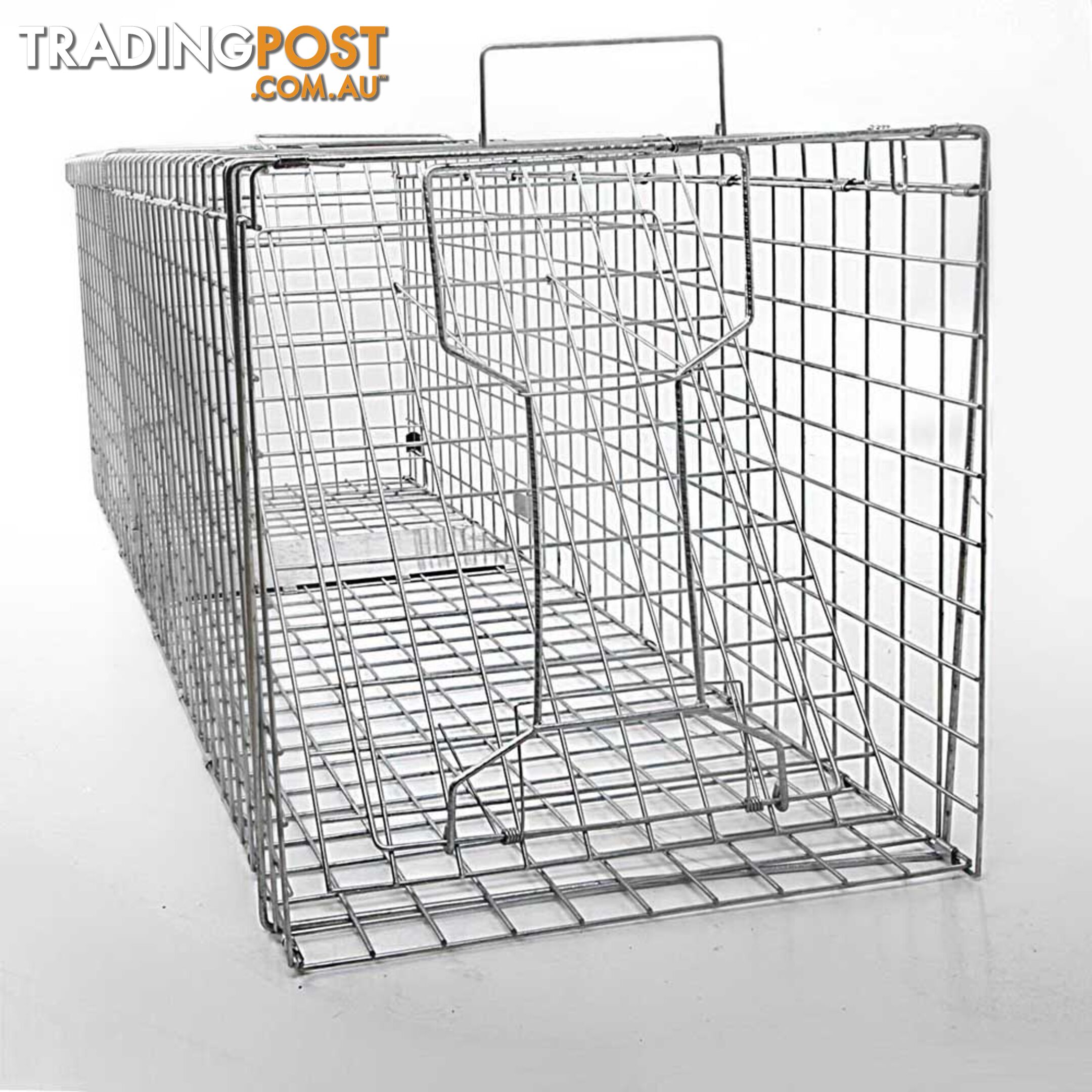 XL Humane Animal Trap Cage Cat Possum Rabbit Fox Koala Hare Catch 130 x 45cm