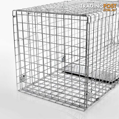 XL Humane Animal Trap Cage Cat Possum Rabbit Fox Koala Hare Catch 130 x 45cm