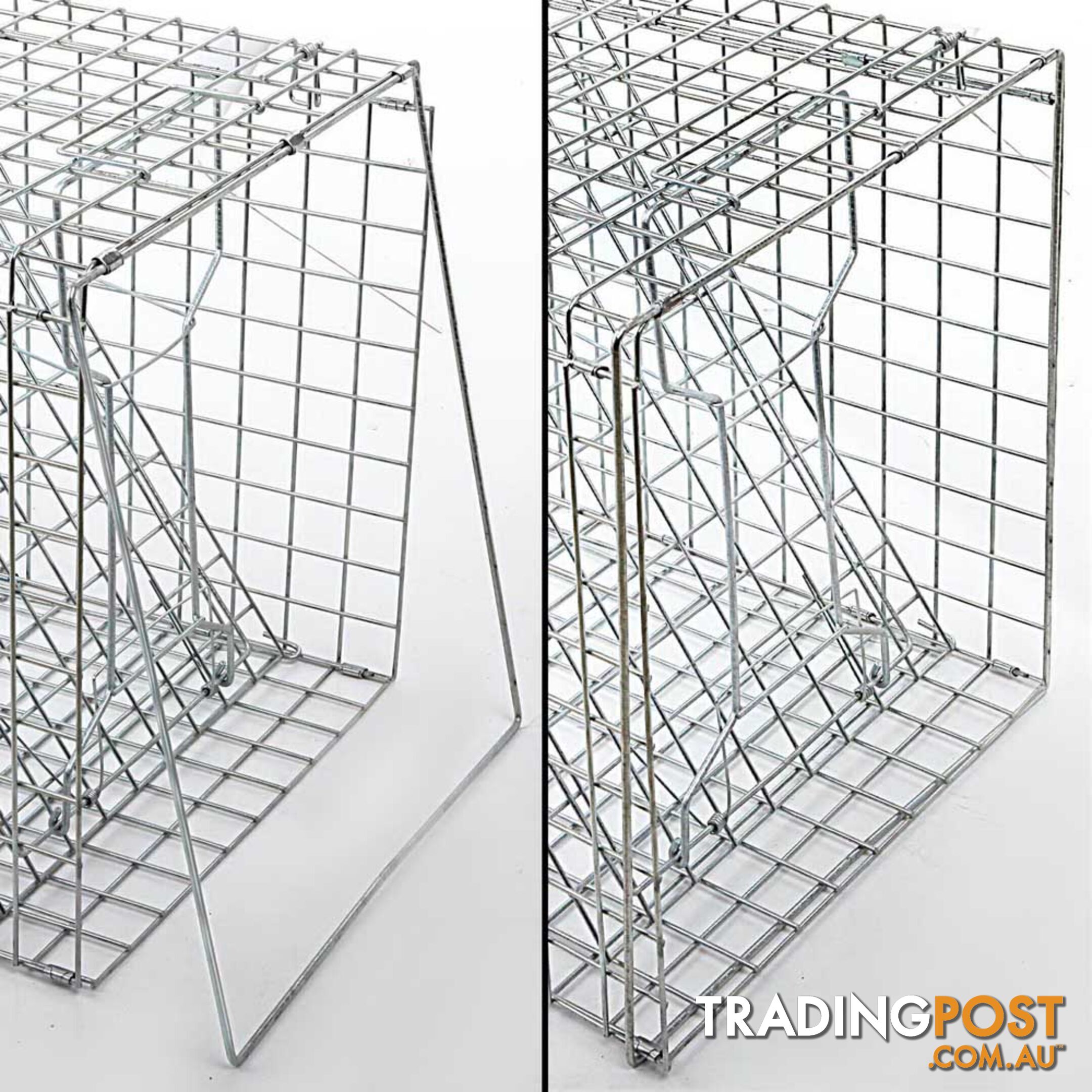 XL Humane Animal Trap Cage Cat Possum Rabbit Fox Koala Hare Catch 130 x 45cm